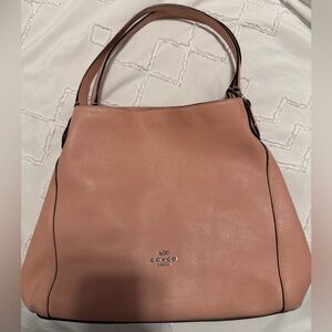 Coach Blush Pink Pebbled Leather Shoulder Bag Silver Hardware